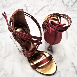 Wine Down Satin Strap Heels